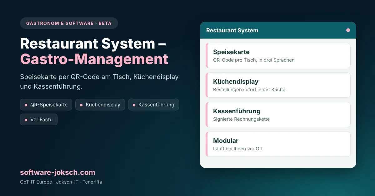 Restaurant System – Restaurant System – Kasse, Küche, Fiskal