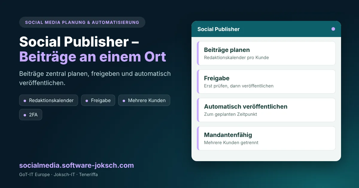 Social Publisher – Social Publisher – einmal planen, überall posten